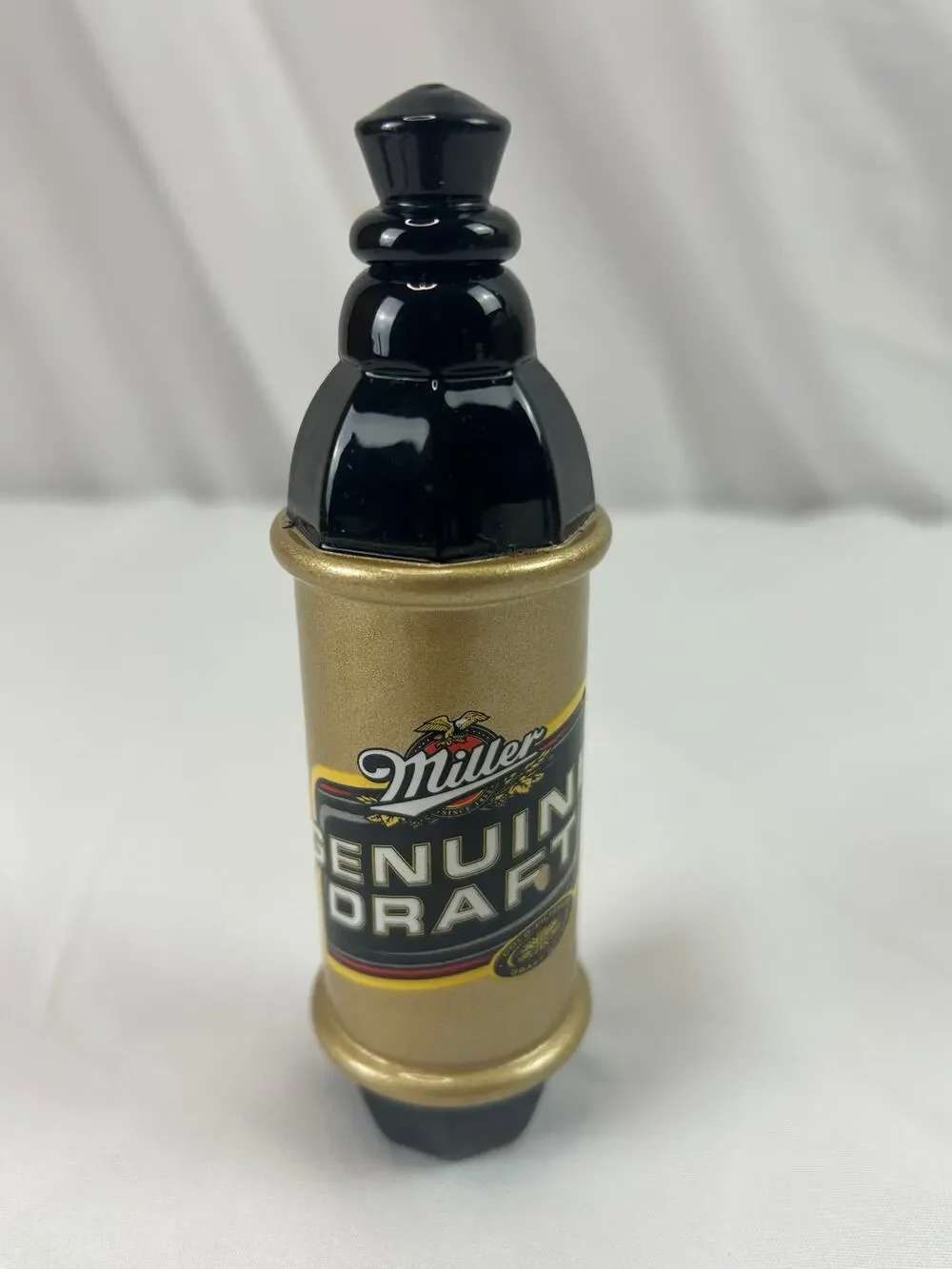 Vintage Miller Genuine Draft MGD Gold Black Beer Tap Handle Breweriana 5 Inch